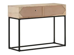 Mesa consola 100x35x76 cm Madera de mango y caña natural