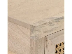 Mesa consola 100x35x76 cm Madera de mango y caña natural