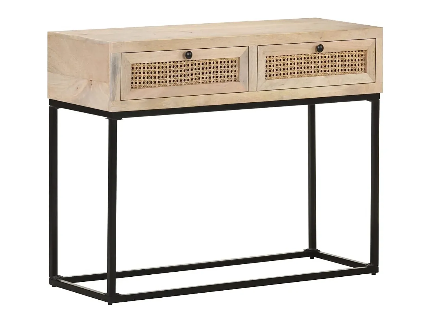 Mesa consola 100x35x76 cm Madera de mango y caña natural