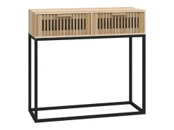 Mesa consola 80x30x75 cm madera contrachapada y hierro
