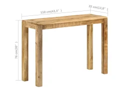 Mesa consola 110x35x76 cm Madera de mango en bruto