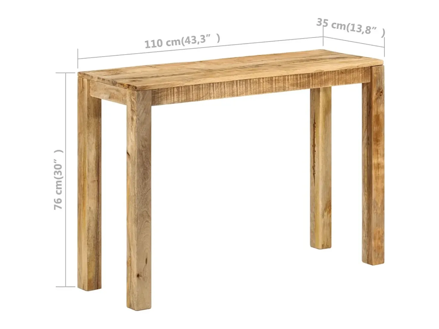 Mesa consola 110x35x76 cm Madera de mango en bruto