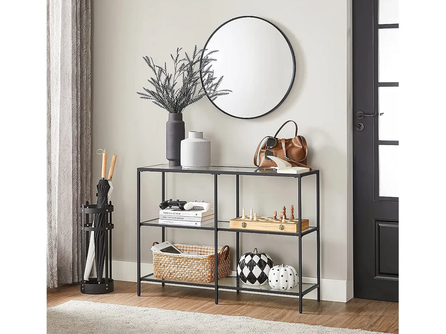 Mesa consola 30x100x73 cm negra