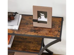 Mesa Consola 120x30x80 cm Negro Vintage Marrón