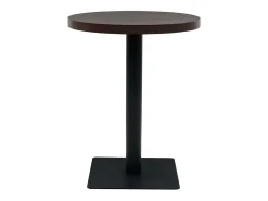Mesa de bar bistró MDF y acero redonda fresno oscuro 60x75 cm