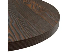 Mesa de bar bistró MDF y acero redonda fresno oscuro 60x75 cm