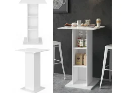 Mesa de bar blanco 70x70x109 rodeo