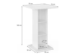 Mesa de bar blanco 70x70x109 rodeo