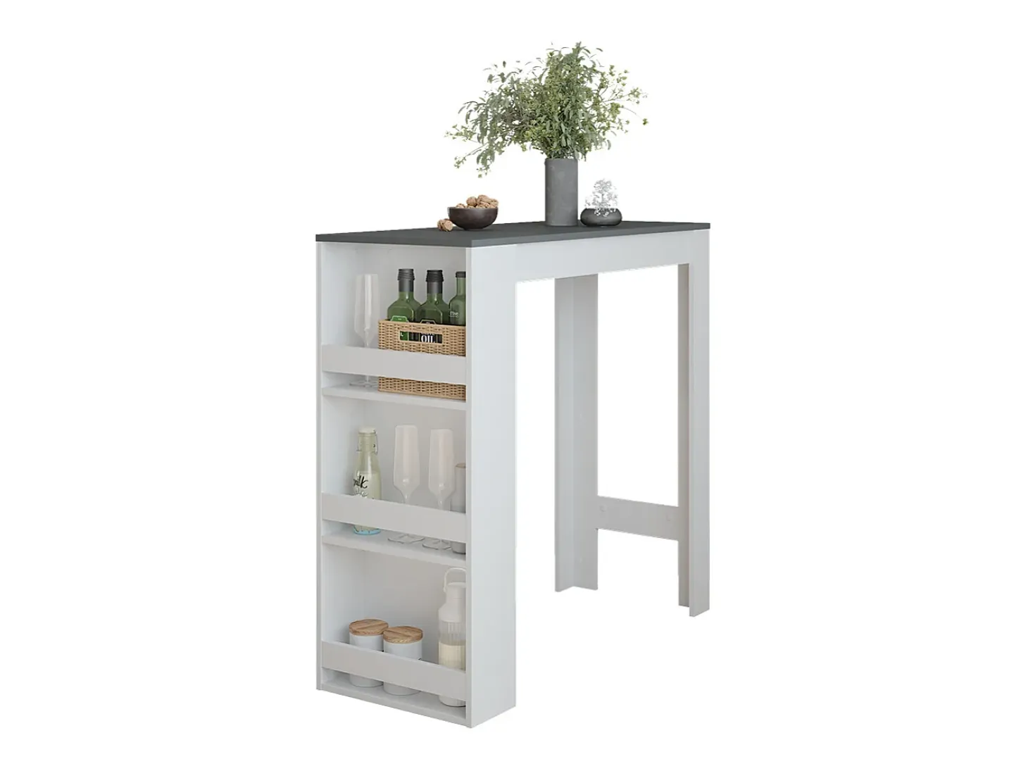 Mesa de bar blanco/antracita 45x110x106 repose