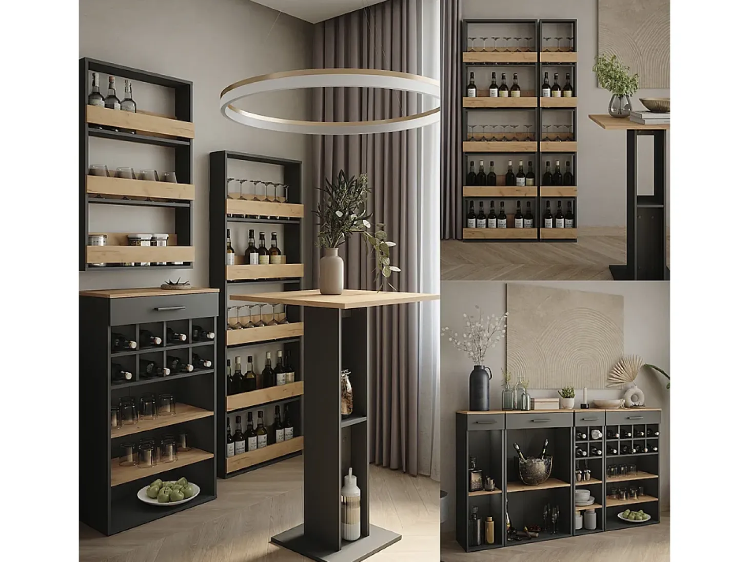 Mesa de bar blanco/antracita 67x100x106 repose