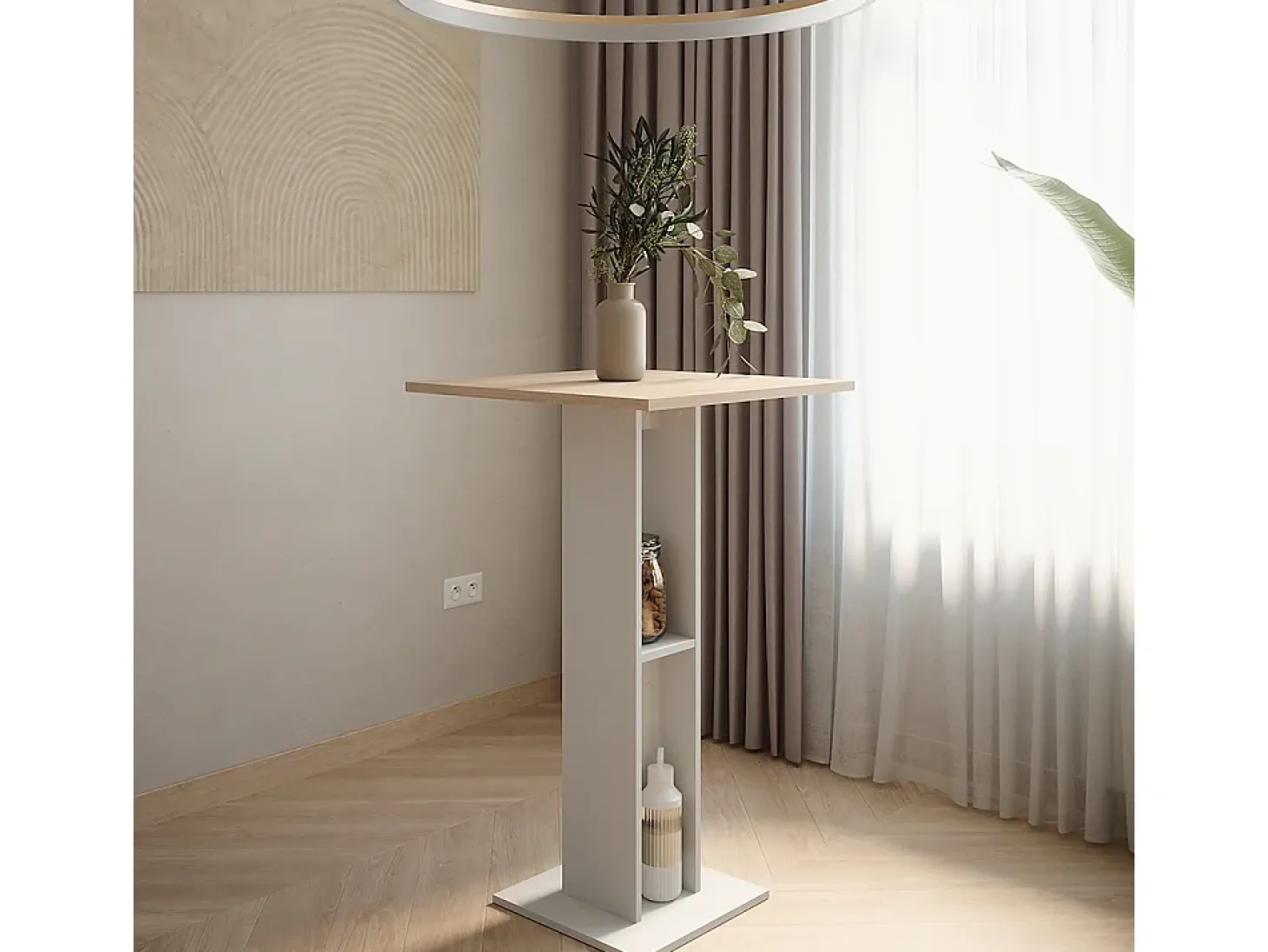 Mesa de bar blanco/sonoma 65x65x106 repose