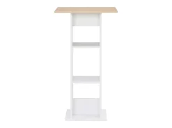 Mesa de bar color blanco y roble Sonoma 60x60x110 cm