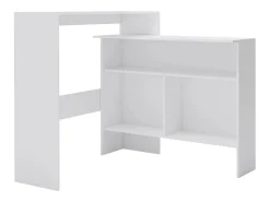 Mesa de bar con 2 tableros blanca 130x40x120 cm