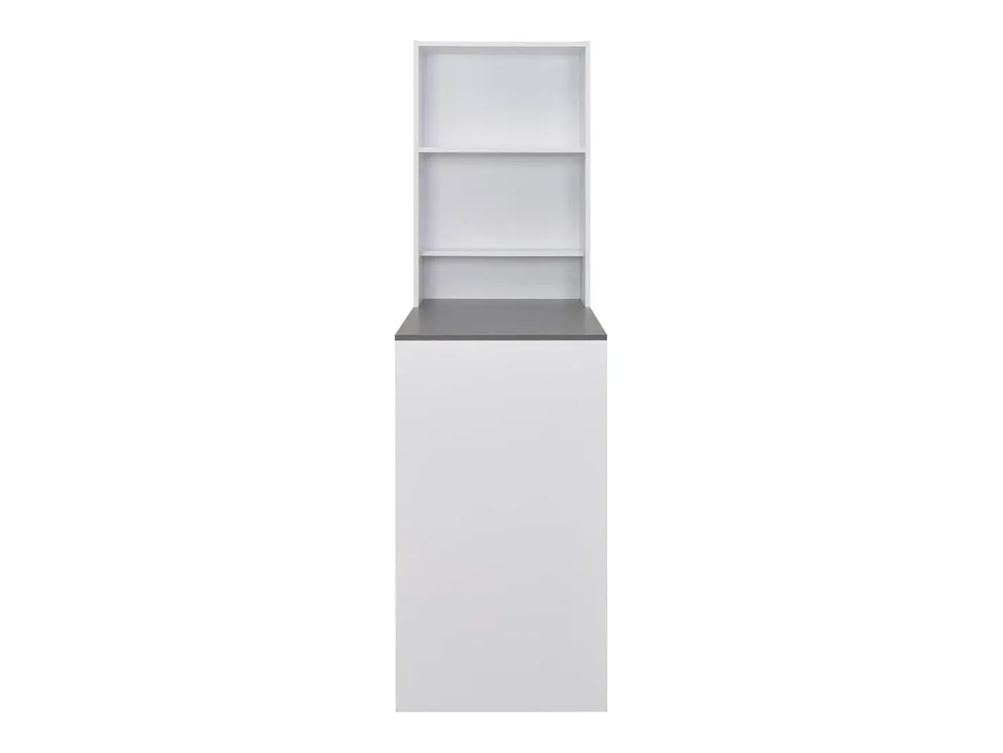 Mesa de bar con estantería alta blanca 115x59x200 cm