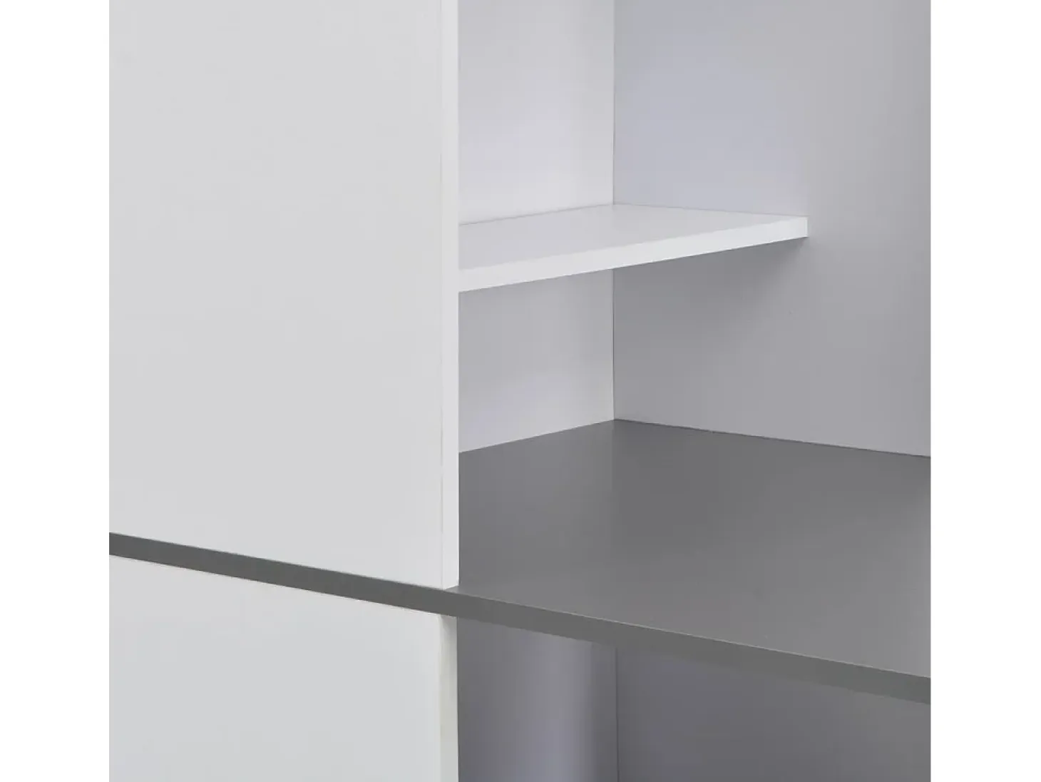 Mesa de bar con estantería alta blanca 115x59x200 cm