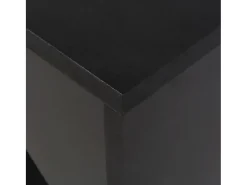 Mesa de bar con estantería móvil negro 138x39x110 cm ES551501