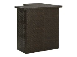 Mesa de bar de esquina marrón ratán sintético 100x50x105 cm ES613408