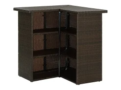 Mesa de bar de esquina marrón ratán sintético 100x50x105 cm ES613408