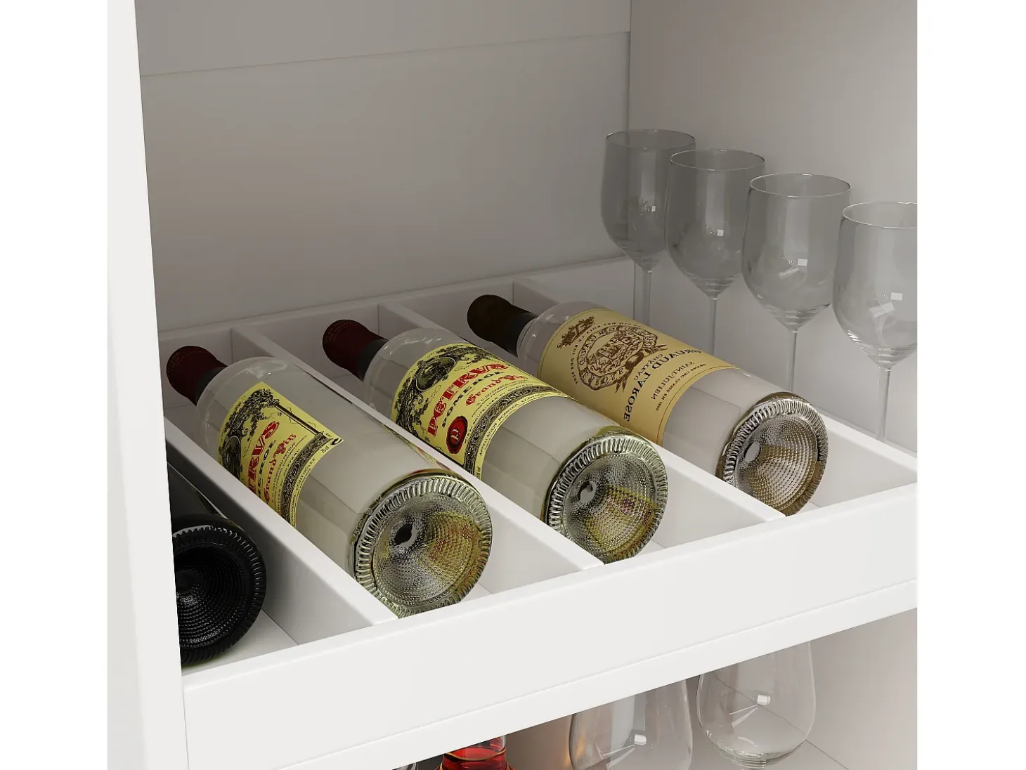 Mesa de bar giratoria de madera con 1 puerta y 2 cajones Isla de cocina con almacenaje 138x39x102 cm - blanco