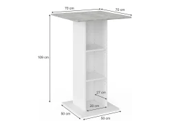 Mesa de bar hormigón 70x70x109 rodeo