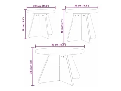 Mesa de Café 3 piezas 49 x 49 x 30 cm Madera maciza de pino