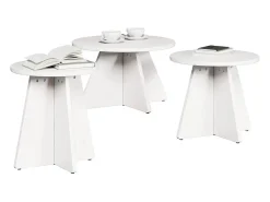 Mesa de Café 3 piezas 49 x 49 x 30 cm Madera maciza de pino