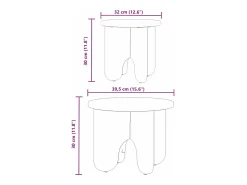 Mesa de Café 2 piezas Blanco 39.5 x 39.5 x 30 cm