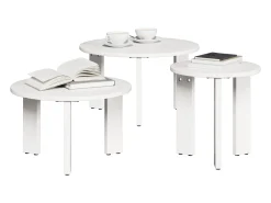 Mesa de Café 3 piezas Blanco 47.5 x 47.5 x 27 cm