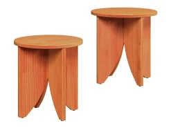 Mesa de Café 2 piezas Marrón cera 41.5 x 41.5 x 44 cm