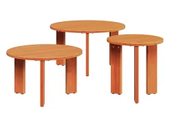 Mesa de Café 3 piezas Marrón cera 47.5 x 47.5 x 27 cm