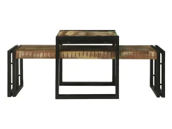 Mesa de Café 2 piezas Multicolor madera maciza reciclada