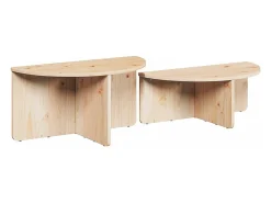 Mesa de Café 2 piezas Natural 79 x 39.5 x 40 cm