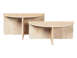 Mesa de Café 2 piezas Natural 79 x 39.5 x 40 cm