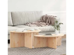 Mesa de Café 2 piezas Natural 79 x 39.5 x 40 cm