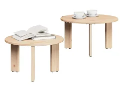 Mesa de Café 2 piezas Natural 47.5 x 47.5 x 27 cm