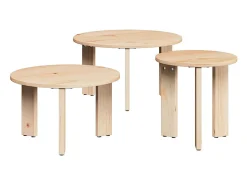 Mesa de Café 3 piezas Natural 47.5 x 47.5 x 27 cm