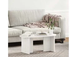 Mesa de Café Blanco 80 x 39.5 x 35 cm Madera maciza de Pino