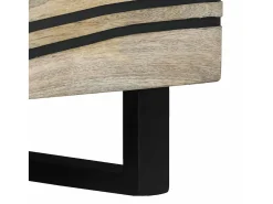 Mesa de Café con cajón Beige y Negro 80 x 54 x 40 cm
