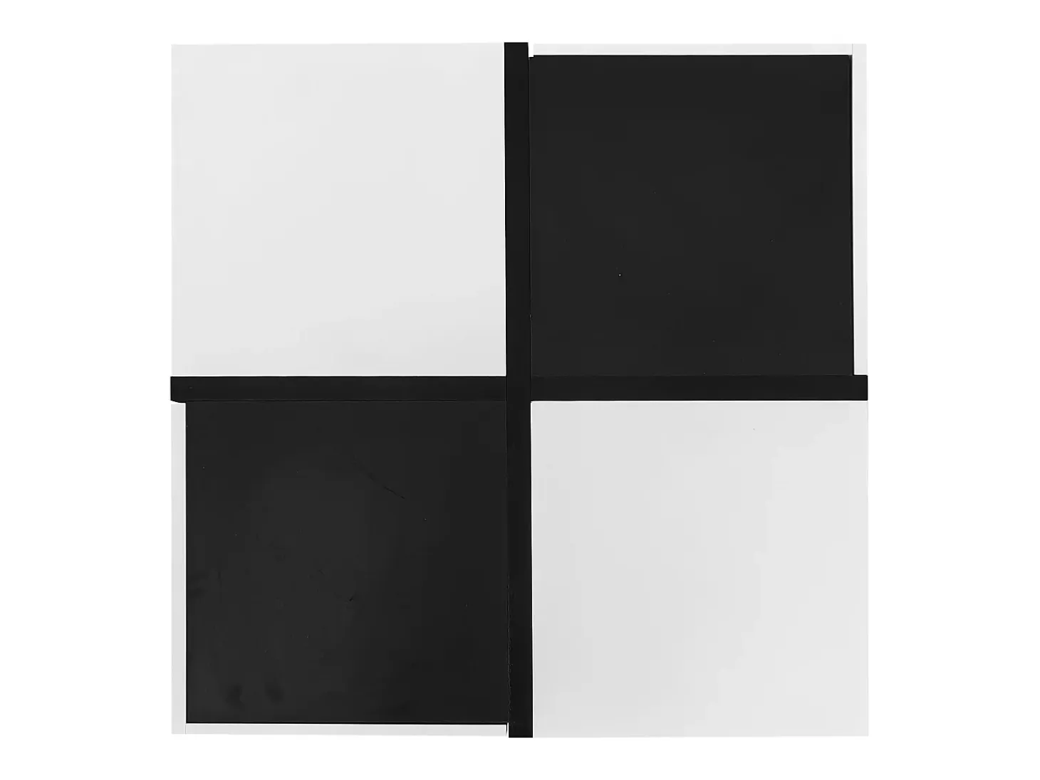 Mesa de café cuadrada con 2 cajones de almacenamiento, negro y blanco - para salón y dormitorio