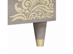 Mesa de Café Gris 80 x 50 x 40 cm madera maciza de mango