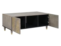 Mesa de Café Gris 100 x 54 x 40 cm madera maciza de mango