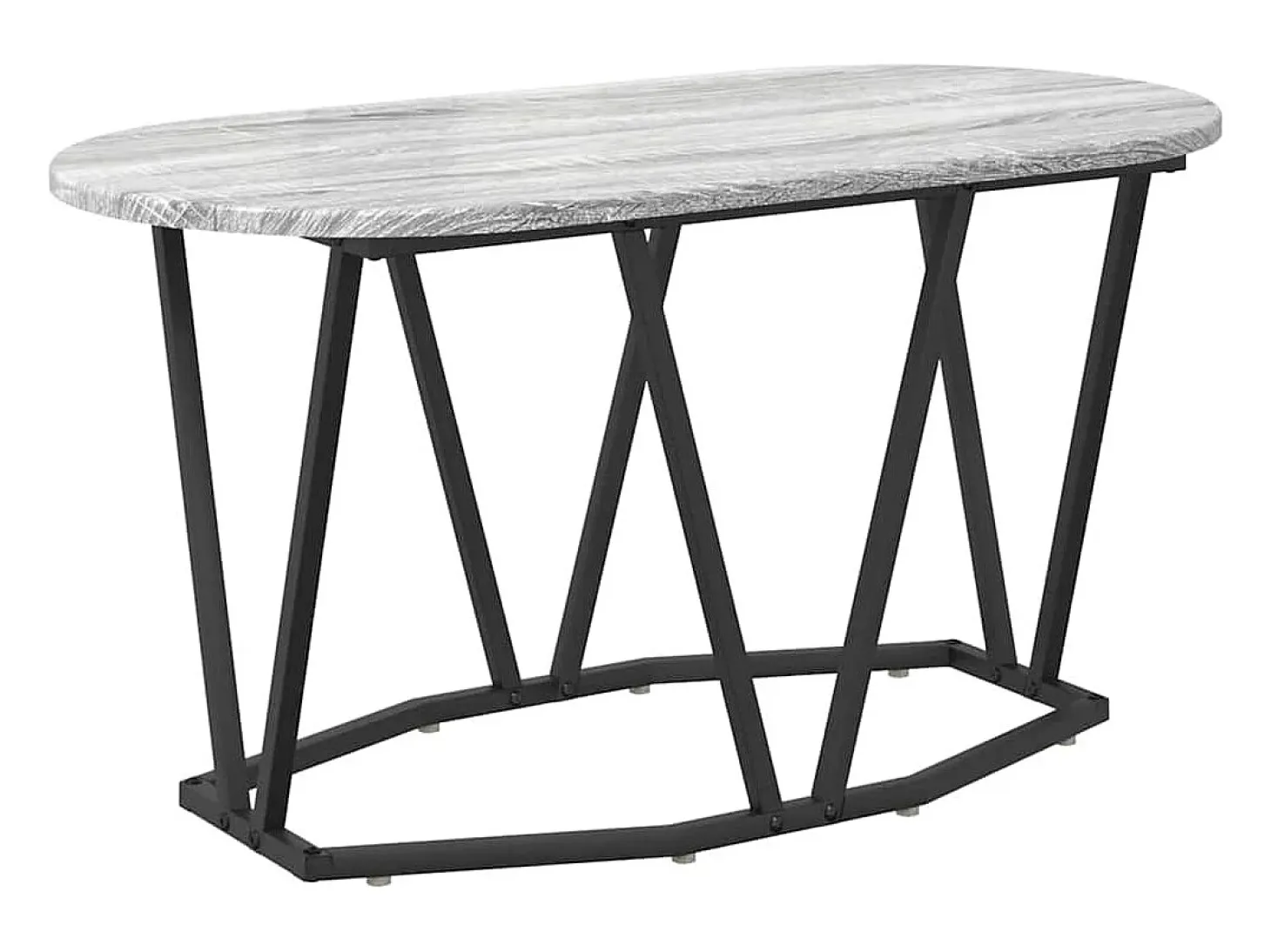 Mesa de Café Gris 80 x 40 x 40.5 cm Madera engineered y metal