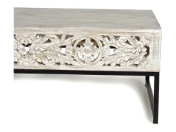 Mesa de café madera de mango y patas de metal color envejecido