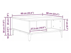 Mesa de Café Madera vieja 60 x 60 x 30 cm Madera contrachapada