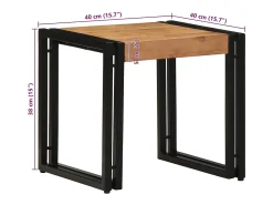 Mesa de Café Marrón 40 x 40 x 38 cm madera maciza de acacia