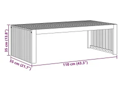 Mesa de Café Marrón 110 x 55 x 35 cm madera maciza de acacia