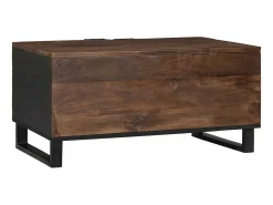 Mesa de Café Marrón y Negro 80 x 50 x 40 cm