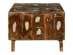 Mesa de Café Multicolor 90 x 50 x 35 cm madera maciza reciclada