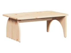 Mesa de Café Natural 80 x 50 x 31 cm Madera maciza de pino