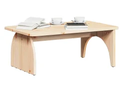Mesa de Café Natural 80 x 50 x 31 cm Madera maciza de pino